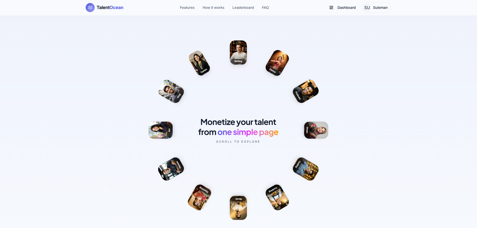 Talent Ocean homepage