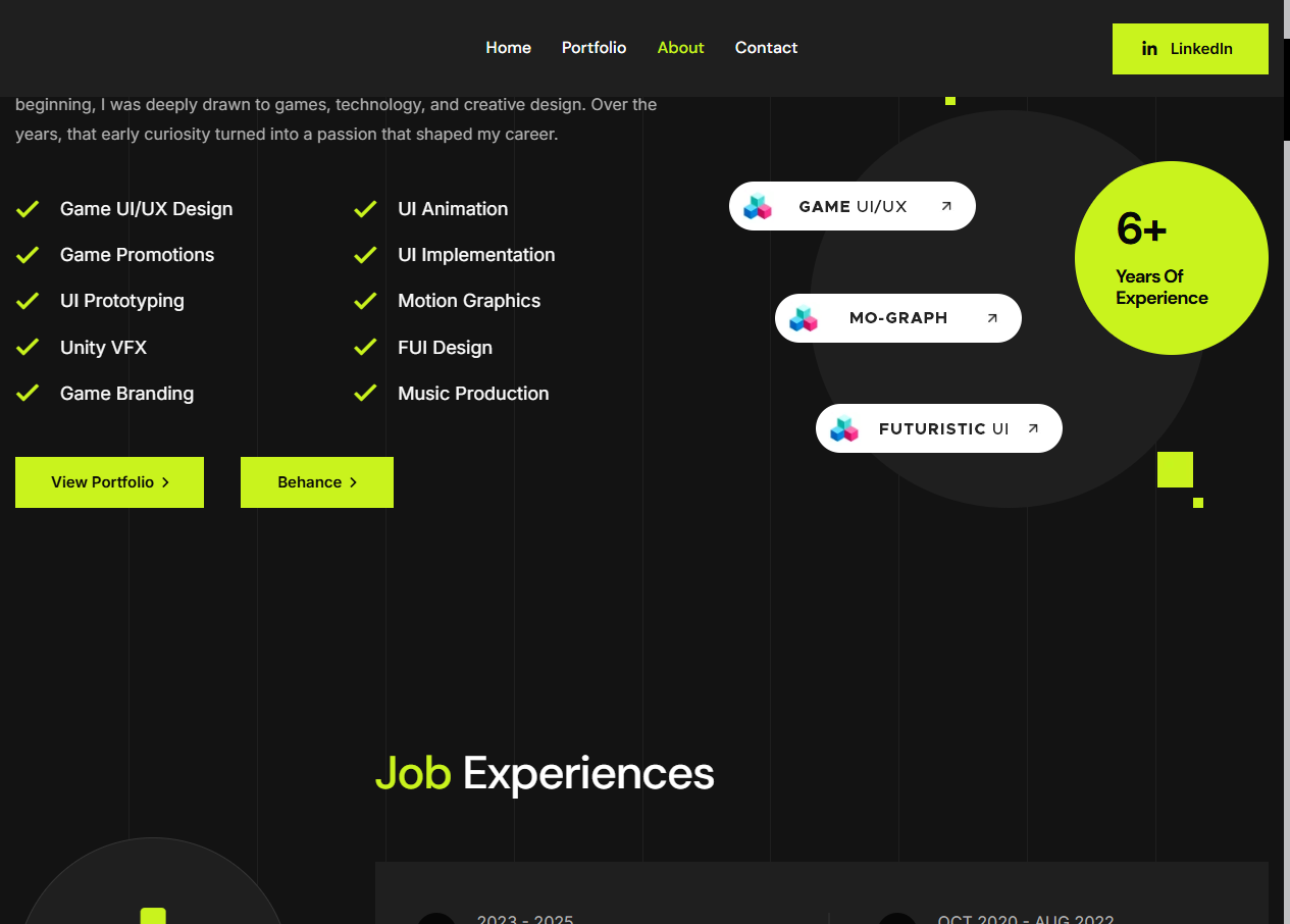 Koushik Folio screen