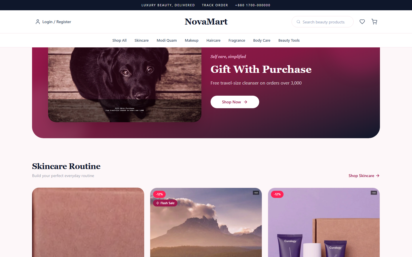 NovaMart Beauty screen