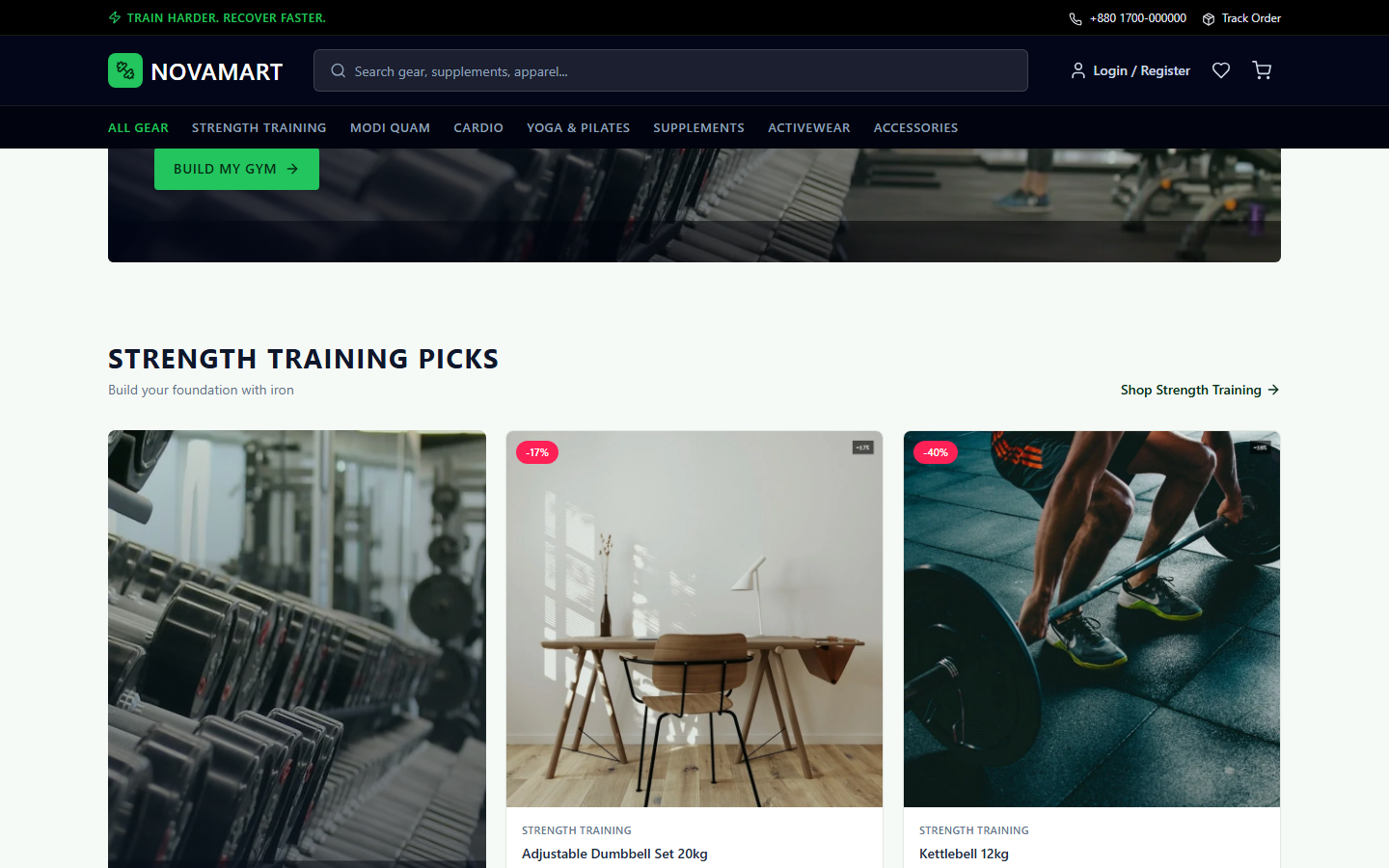NovaMart Fitness screen